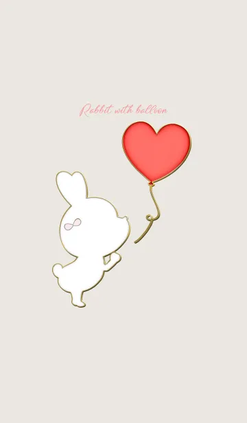 [LINE着せ替え] Enamel Pin Rabbit with balloon 8の画像1