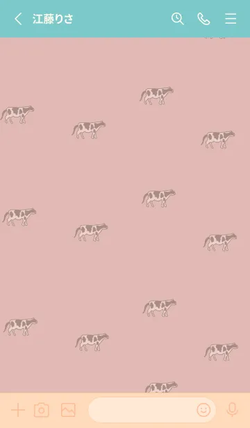 [LINE着せ替え] 牛＊ピンクベージュの画像2
