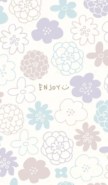 [LINE着せ替え] 北欧風お花 くすみカラー11の画像1