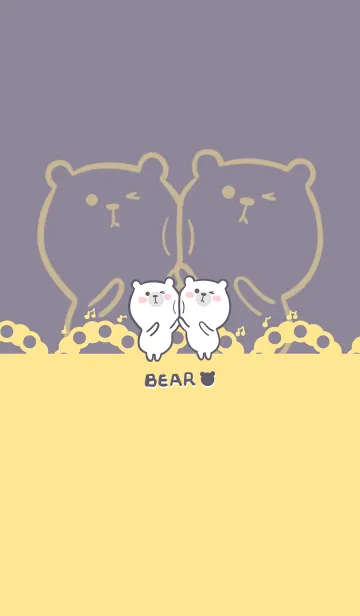 [LINE着せ替え] Dancing Bear-Grey Purple (Ye5)の画像1