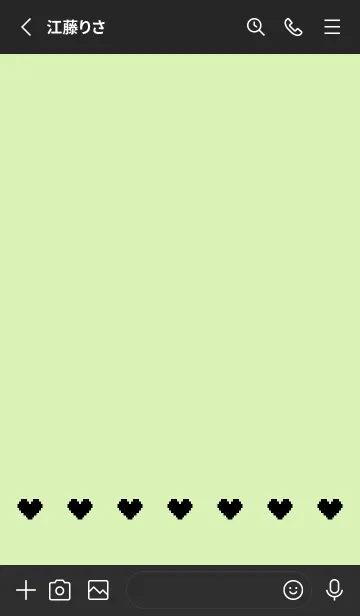 [LINE着せ替え] ミニドット絵ハート(ブラック3-04)の画像2