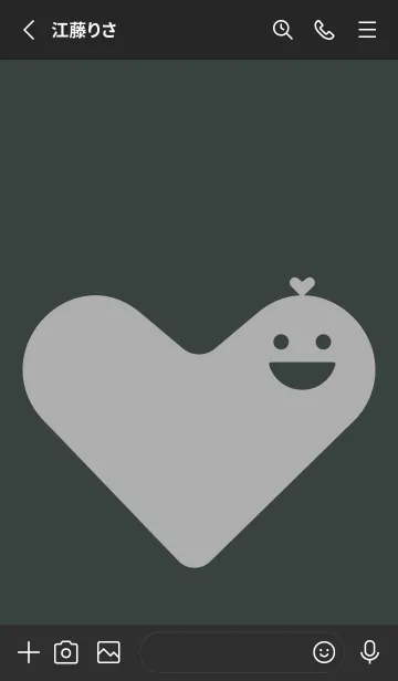 [LINE着せ替え] ハート型の着せかえ オフブラックの画像2