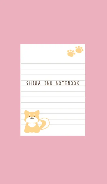 [LINE着せ替え] 柴犬のノート/ローズピンクの画像1