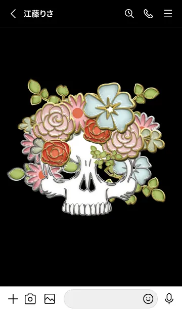 [LINE着せ替え] Enamel Pin FLOWER SKULL 21の画像2