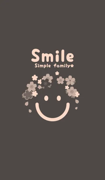 [LINE着せ替え] スマイル＆桜 トープの画像1