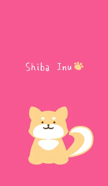 [LINE着せ替え] しっぽ可愛い柴犬/ショッキングピンクの画像1