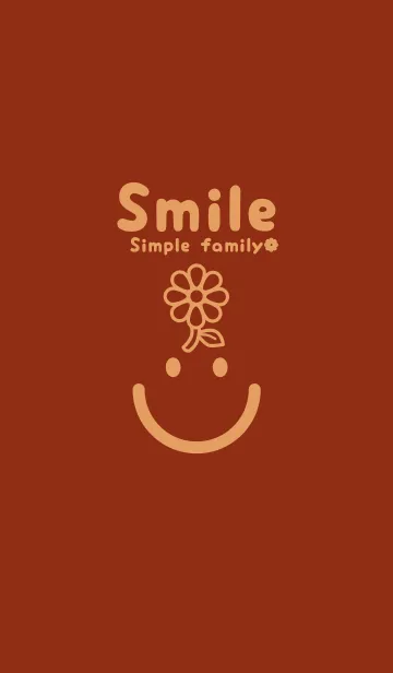 [LINE着せ替え] スマイル＆フラワー 弁柄色の画像1