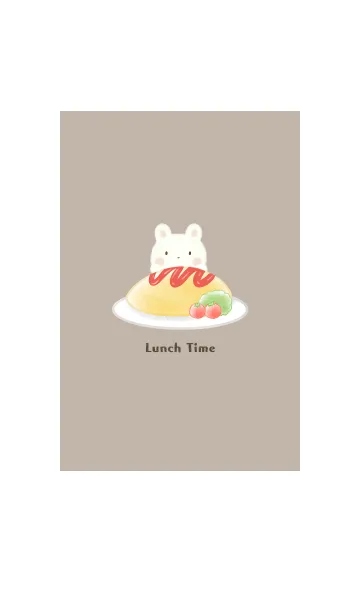 [LINE着せ替え] うさぎとオムライス -モカ-の画像1