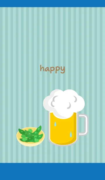 [LINE着せ替え] ビールと枝豆 白色と青色の画像1