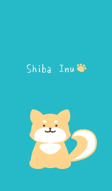 [LINE着せ替え] しっぽ可愛い柴犬/ターコイズブルーの画像1