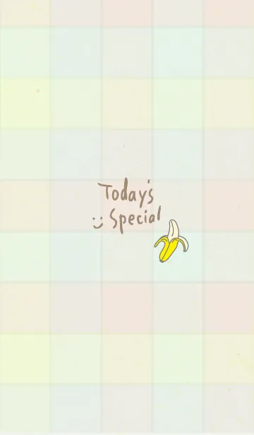 [LINE着せ替え] チェック柄 バナナ25の画像1