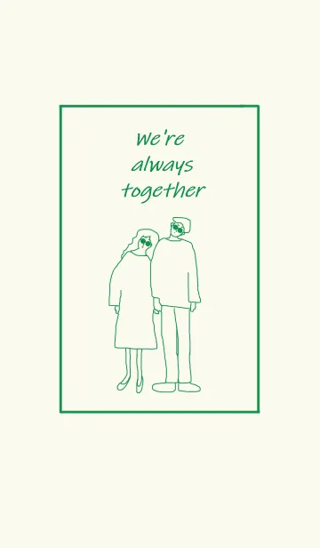 [LINE着せ替え] We're always together (green2)の画像1