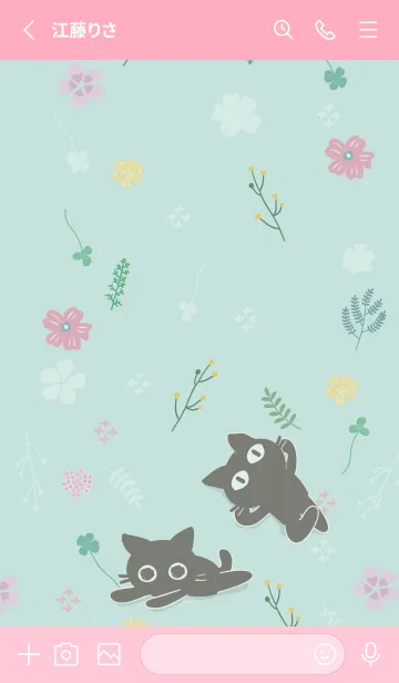 [LINE着せ替え] 大人かわいい猫の着せかえ11 Flowerの画像2