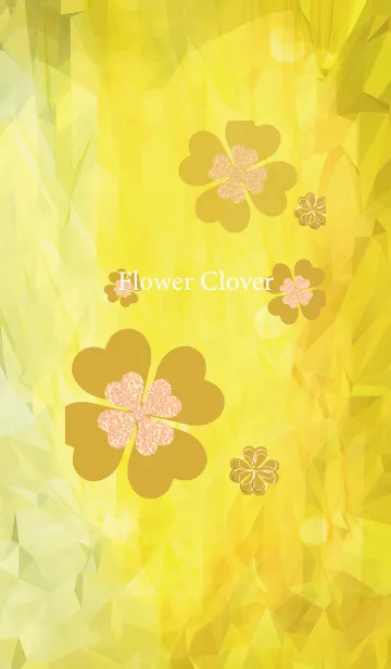 [LINE着せ替え] ゴールド : 幸運のフラワークローバーの画像1