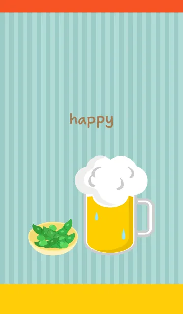ビールと枝豆 赤と黄色の着せ替えメイン画像