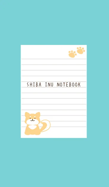 [LINE着せ替え] 柴犬のノート/ミントグリーン/ピンクの画像1