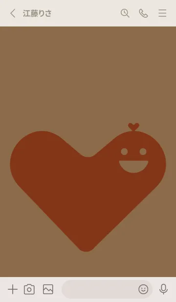 [LINE着せ替え] ハート型の着せかえ ブリックレッドの画像2