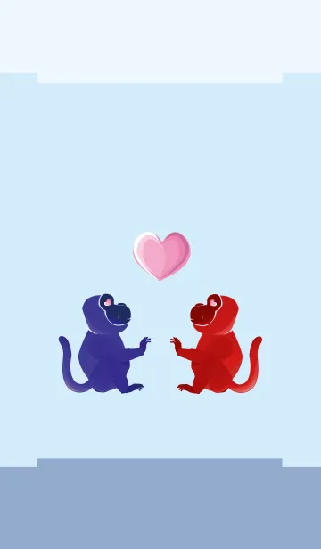 [LINE着せ替え] ekst blue（サル）love red（モンキー））の画像1