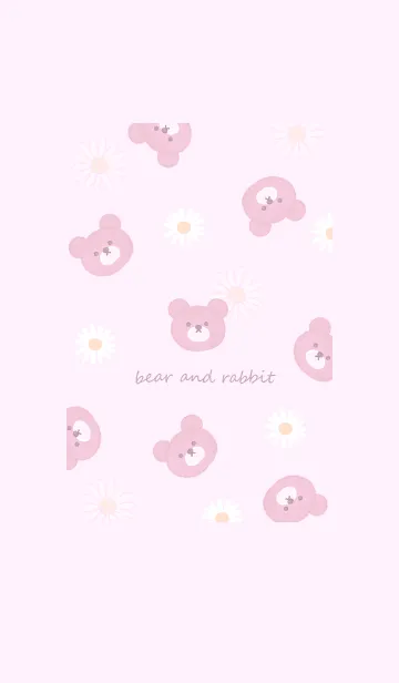 [LINE着せ替え] クマとマーガレット♡pinkpurple10_1の画像1