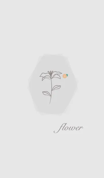 [LINE着せ替え] お花<オレンジ>グレーの画像1