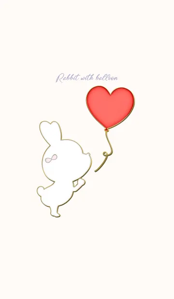 [LINE着せ替え] Enamel Pin Rabbit with balloon 11の画像1