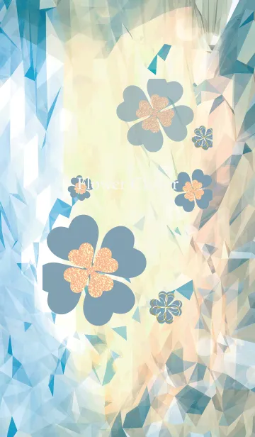 [LINE着せ替え] ベージュと青 : 幸運のフラワークローバーの画像1