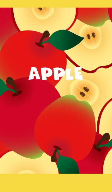 [LINE着せ替え] かわいいリンゴ 黄色の画像1