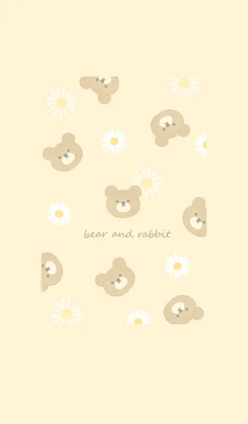 [LINE着せ替え] クマとマーガレット♡yellow14_1の画像1
