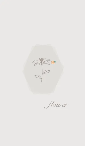 [LINE着せ替え] お花<オレンジ>グレージュの画像1