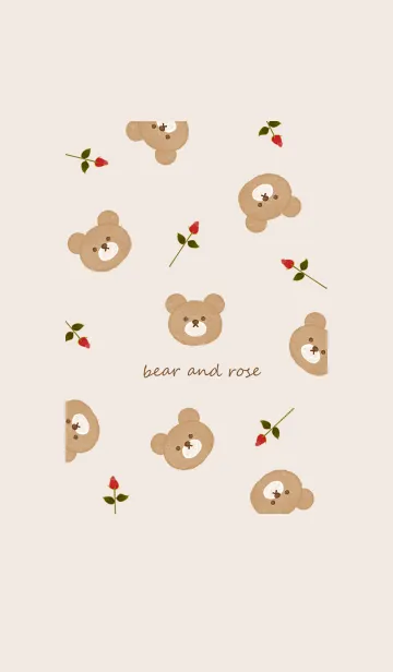 [LINE着せ替え] クマと薔薇♡brown02_1の画像1