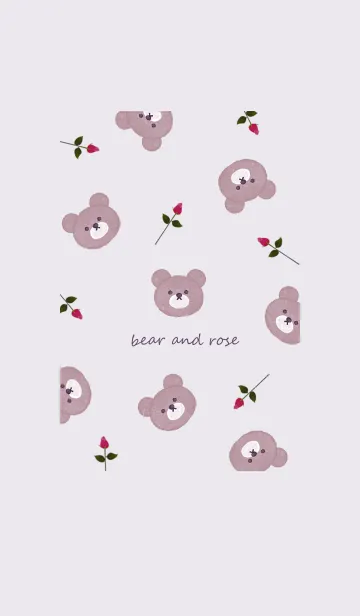 [LINE着せ替え] クマと薔薇♡violet03_1の画像1