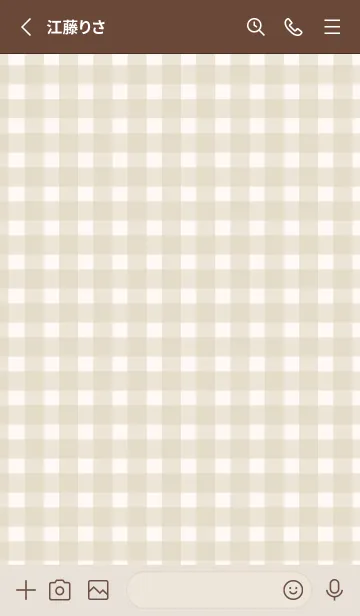 [LINE着せ替え] Gingham Check Natural Beige - SIMPLE 7の画像2