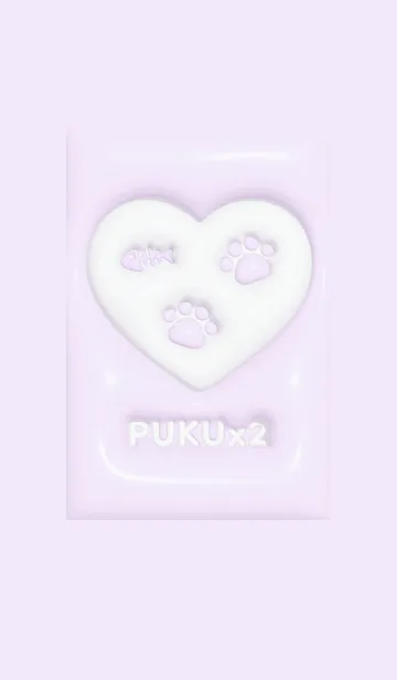 [LINE着せ替え] PUKUx2 (M) - ねこ - パープル 02の画像1