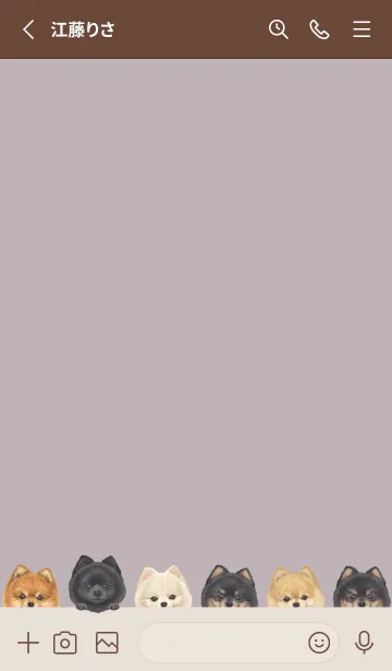 [LINE着せ替え] DOGS - ポメラニアン - パープルグレーの画像2