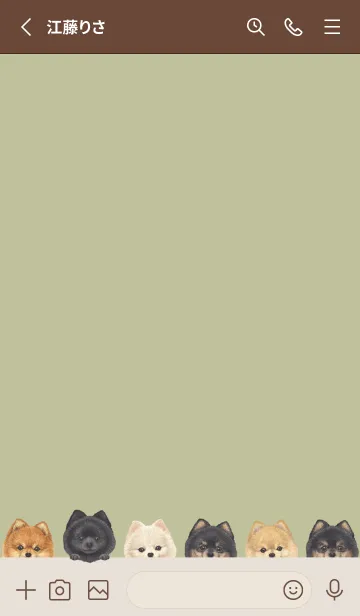 [LINE着せ替え] DOGS - ポメラニアン - リーフグリーンの画像2