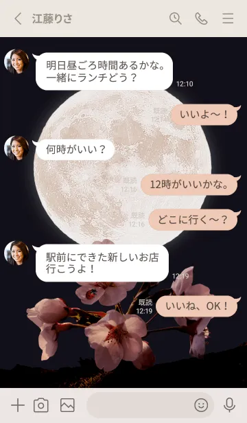 [LINE着せ替え] Sakura Full Moon #2-16の画像3