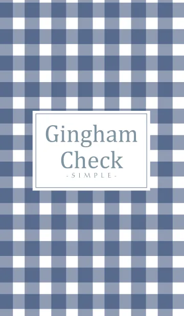 [LINE着せ替え] Gingham Check Navy - SIMPLE 7の画像1