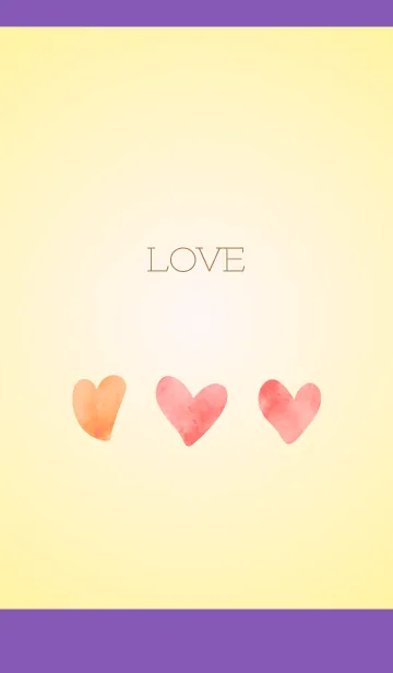 [LINE着せ替え] 水彩風のハート 紫色の画像1