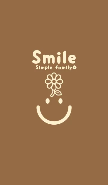 [LINE着せ替え] スマイル＆フラワー カフェオレの画像1