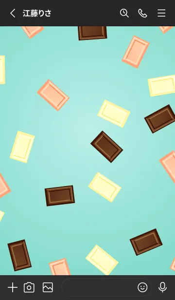 [LINE着せ替え] チョコブロック 黒色の画像2