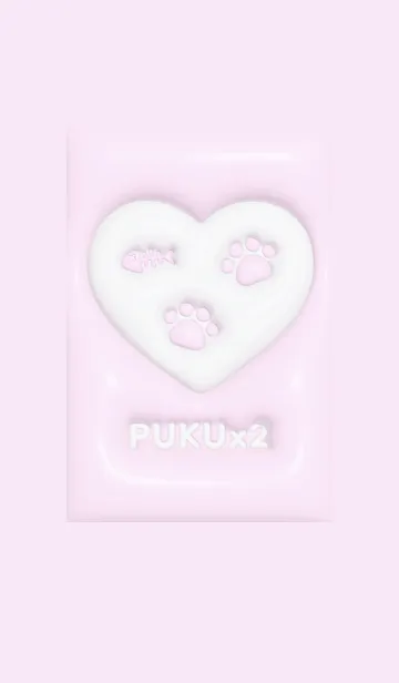 [LINE着せ替え] PUKUx2 (M) - ねこ - ピンク 01の画像1