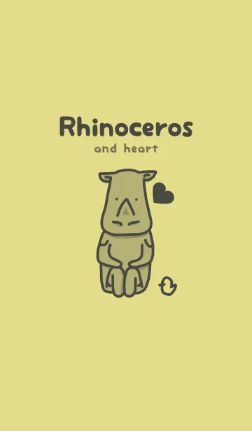 [LINE着せ替え] サイとハート 枯草色の画像1