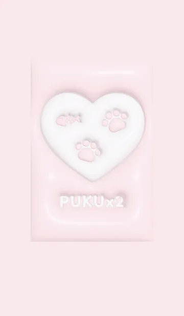 [LINE着せ替え] PUKUx2 (M) - ねこ - ピンク 02の画像1