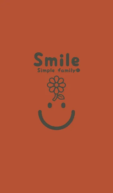 [LINE着せ替え] スマイル＆フラワー 煉瓦色の画像1