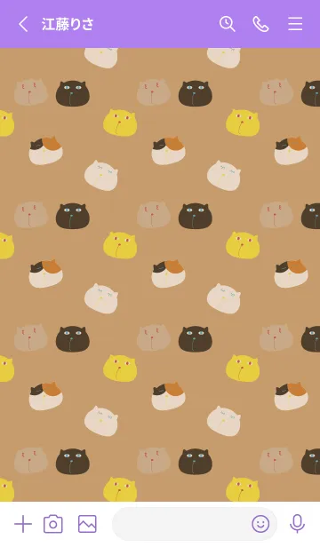 [LINE着せ替え] おかしなねこたち 紫色の画像2