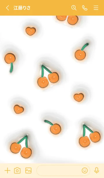 [LINE着せ替え] PUKUx2 (G) - さくらんぼ - オレンジ 01の画像2