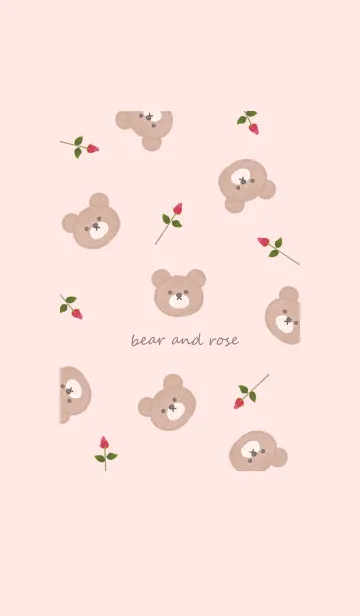 [LINE着せ替え] クマと薔薇♡babypink07_1の画像1