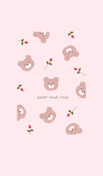[LINE着せ替え] クマと薔薇♡pink09_1の画像1