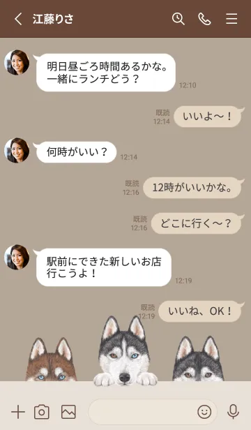 [LINE着せ替え] シベリアンハスキー - カーキーの画像3