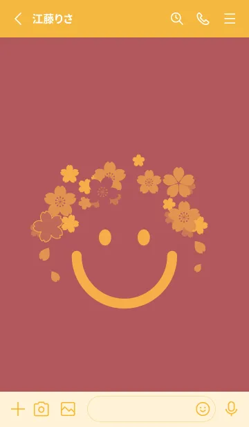 [LINE着せ替え] スマイル＆桜 クラーレットの画像2